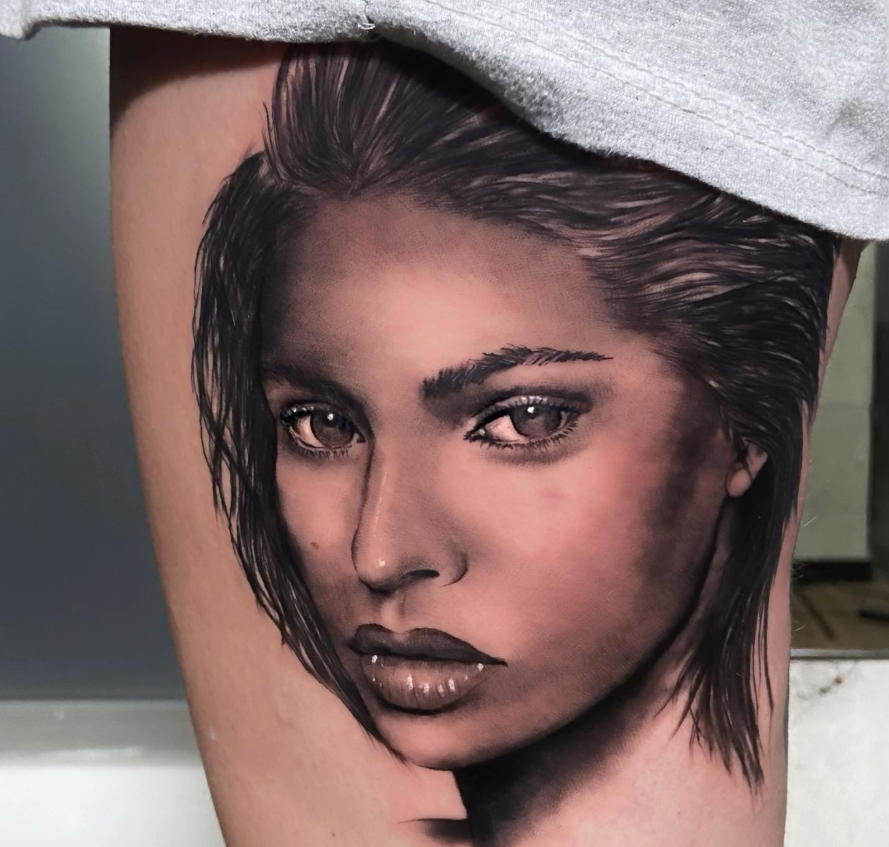 Retrato tatuaje realista